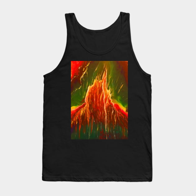 Fire Mountain Original Painting Tank Top by Klssaginaw